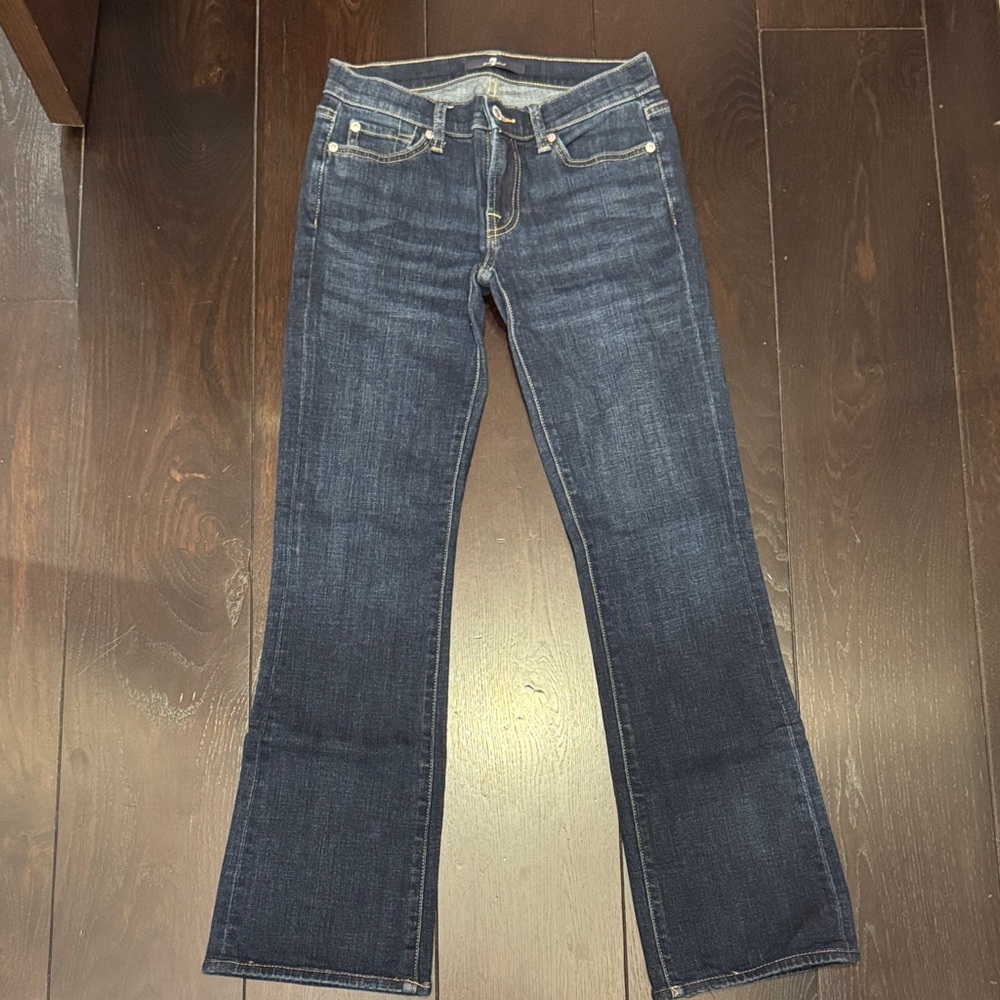 7 For All Mankind Dark Indigo Boot Cut Jeans